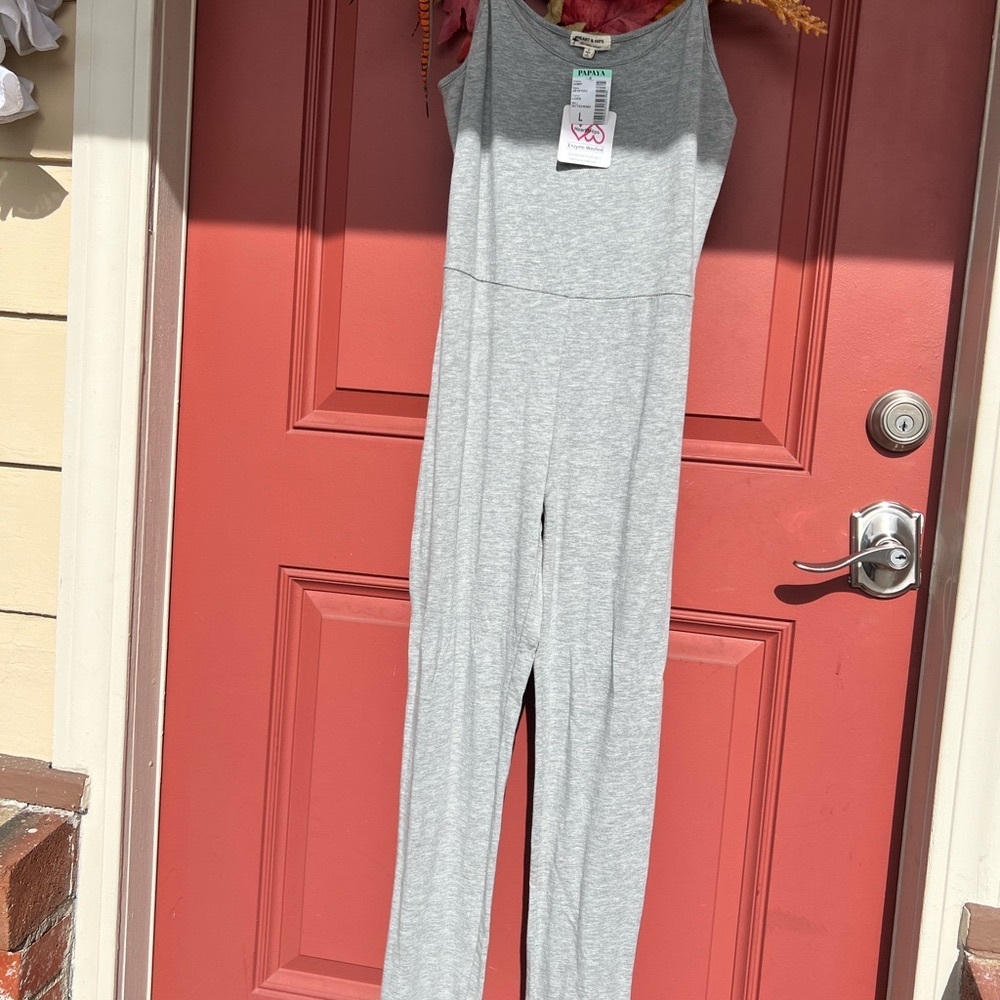 Papaya jumpsuit.